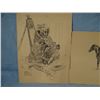 Image 4 : Nancy McLaughlin Powell, 3 original drawings, 9" x 12"