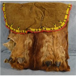 Indian beaded dew claw bag, 12" x 12"