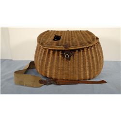 French weave wicker creel, unmarked, vintage, good condition