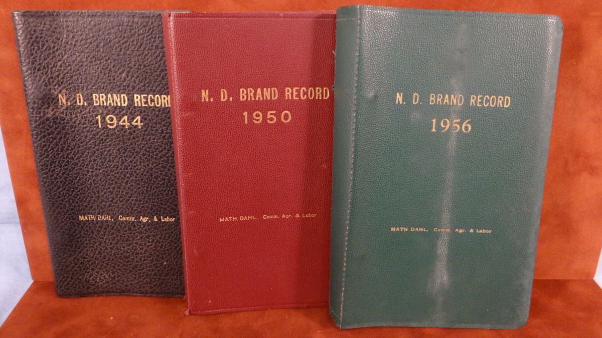 3 North Dakota brand books, 1944, 1950, 1956