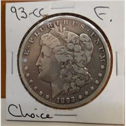 1893-CC Morgan dollar, Fine