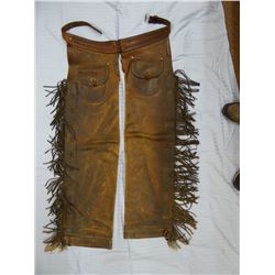 J. C. Stewart fancy shotgun fringed chaps, 41" tall, Showlow, AZ
