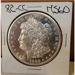 1882-CC Morgan dollar, MS 60 ++