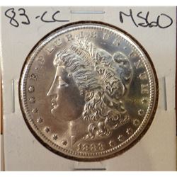 1883-CC Morgan Dollar, MS 60 ++