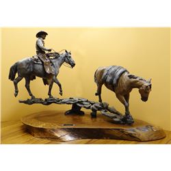 Jay Contway bronze sculpture, 30 Years Gatherin', #4/25, 31" w x 23" h x 13" d