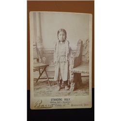 Barry, D. F. original cabinet card photo, Standing Holy, Sitting Bull's daughter, 3 3/4" x 5 1/2", 1