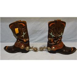 Hyer boots w/Crockett arrow shank silver mtd spurs