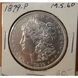 1879-P Morgan dollar, MS 60