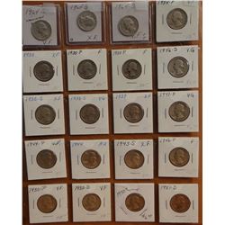 Washington Quarters, various dates, 20 per page