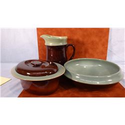 Red Wing pottery, 3 pcs, pitcher, casserole & bowl