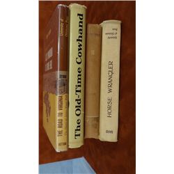 4 books: Road to Virginia City, 1960, 1st, dj; Old Time Cowhands, 1961, dj; Doc Holliday, Myers, 195