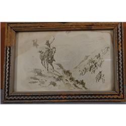 CMR post card, vintage, framed