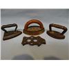 Image 1 : 3 small sad irons w/1 trivet, 3 & 4"