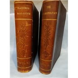 2 books, Harpers Magazine, Vol 71, 1885 and 1891 Cosmopolitan, Vol 12