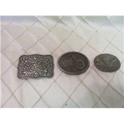 3 Vintage Belt Buckles