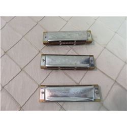3 Hohner Harmonicas