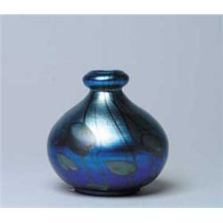 TIFFANY BLUE DECORATED VASE