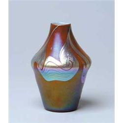 TIFFANY BROWN DECORATED VASE