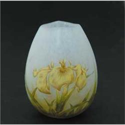 DAUM CAMEO & ENAMELED MINI VASE