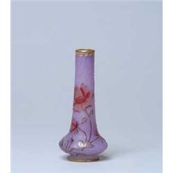 DAUM CAMEO & ENAMELED VASE