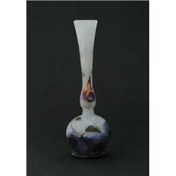 SIGNED DAUM NANCY FRENCH CAMEO & ENAMEL VASE