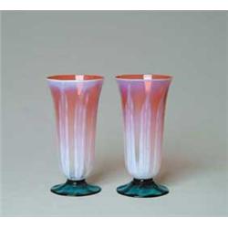 PAIR OF TIFFANY PASTEL PARFAITS