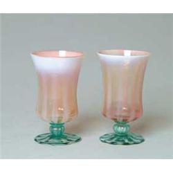 TWO TIFFANY PASTEL GOBLETS