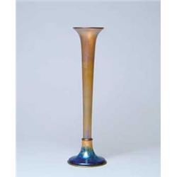 TIFFANY VASE WITH ENAMELED STAND