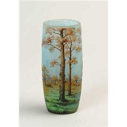 DAUM CAMEO & ENAMEL VASE