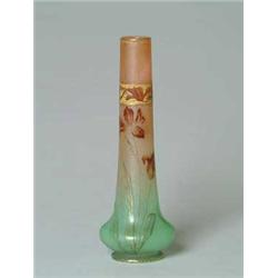 DAUM CAMEO & ENAMEL VASE