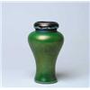 Image 1 : TIFFANY GREEN DECORATED VASE