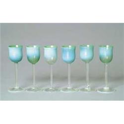 SIX TIFFANY PASTEL CORDIALS