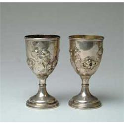 PAIR OF TIFFANY SILVER GOBLETS