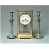 Image 1 : FRENCH ENAMEL & JEWELED CLOCK