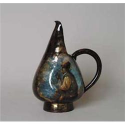 RARE SIGNED GALLE FAIENCE PITCHER