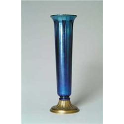 LARGE TIFFANY GLASS & BRONZE VASE
