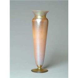 LARGE GOLD AURENE CYLINDRICAL VASE