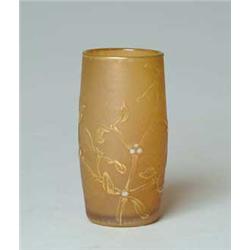 DAUM CAMEO & ENAMELED VASE