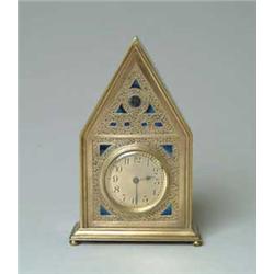 TIFFANY BRONZE & ENAMEL CLOCK