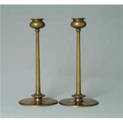 PAIR OF ARTS & CRAFTS CANDLESTICKS