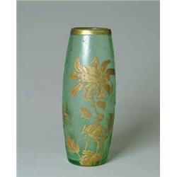 J. MABUT CAMEO & ENAMELED VASE
