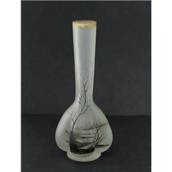 ENAMELED ART GLASS VASE