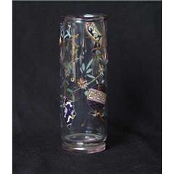 ENAMELED ART GLASS VASE
