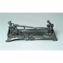 VICTORIAN SILVER PLATED INKWELL