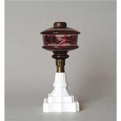 CRANBERRY FLASHED OIL LAMP