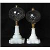 Image 1 : TWO PRESSED GLASS OIL LAMPS