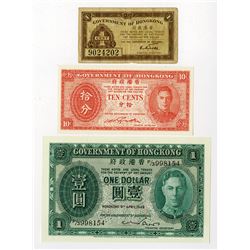 Government of Hong Kong, 1941-1949, Trio of Issued Notes