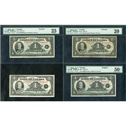 Bank of Canada, 1935, Quartet of Issued Notes