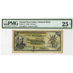 National Bank of the Danish West Indies 1905 Issue Banknote.