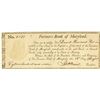 Image 1 : Farmers Bank of Maryland, 1807 Stock Certificate.
